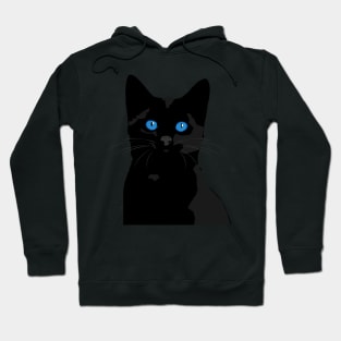 Black Cat with Blue Eyes Hoodie